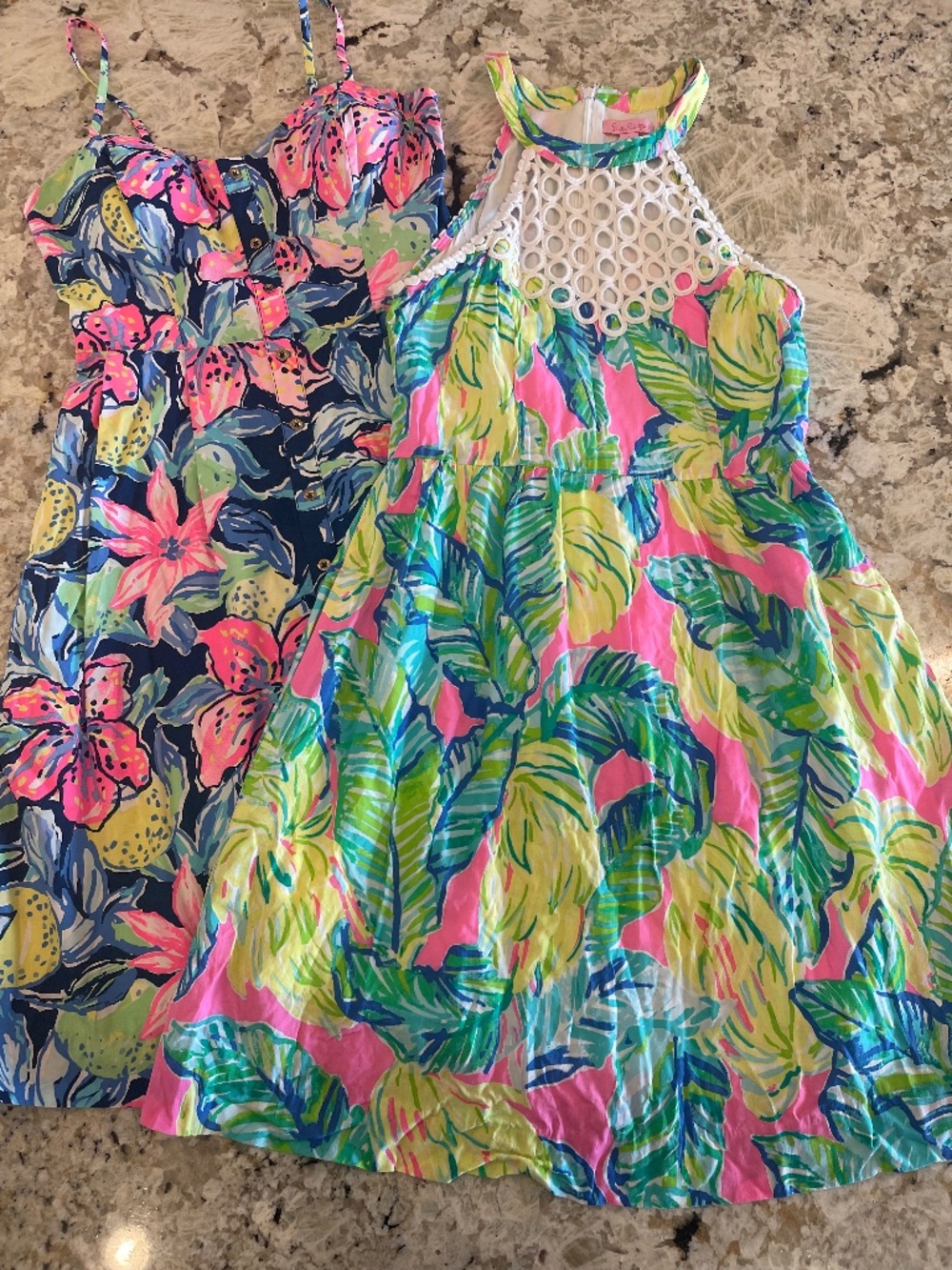 Lilly Pulitzer Kinley Pink Sunset Dress & Easton Nauti Navy Capri Soleil Dress 2